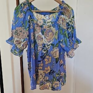 Counterparts Blue Floral Blouse